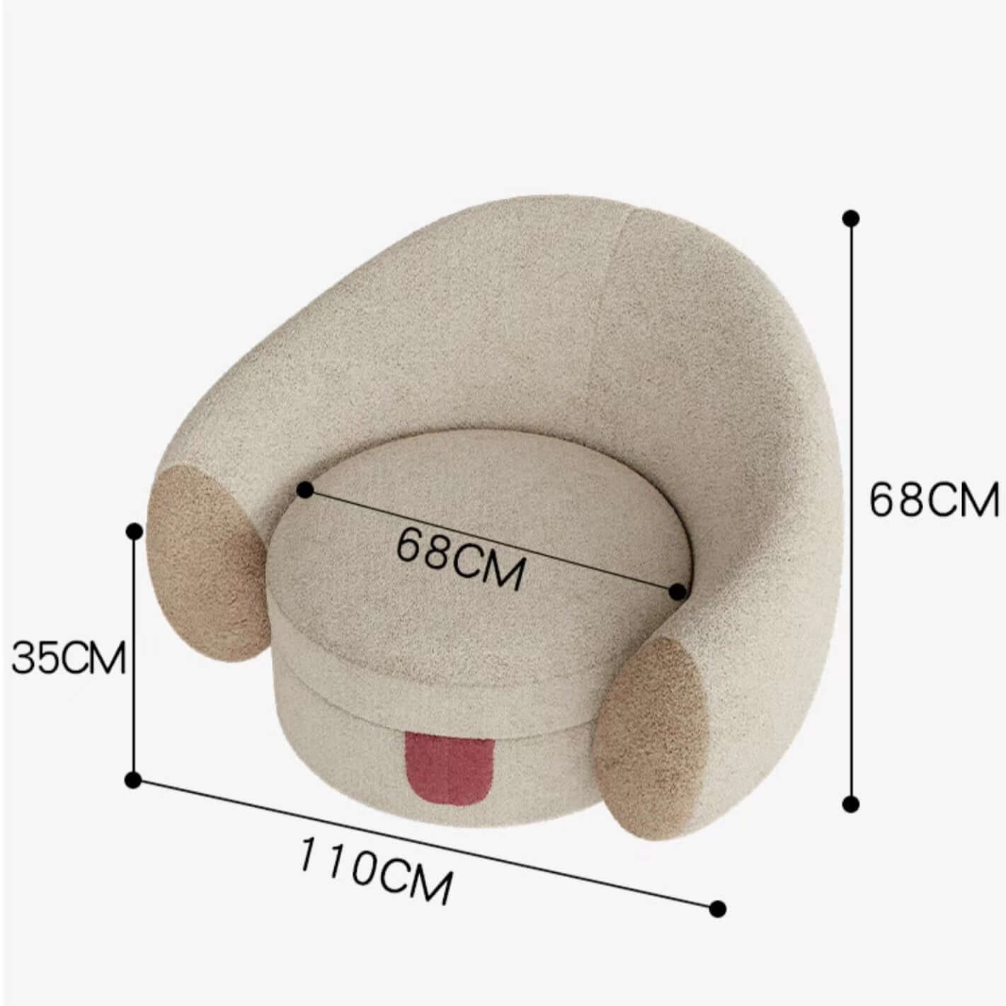 Beige boucle sherpa accent lounge chair with cozy texture and stylish design