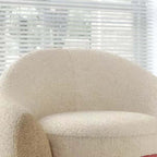 Beige boucle sherpa accent lounge chair with cozy texture and stylish design