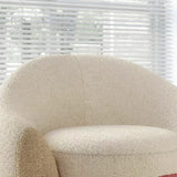 Beige Boucle Sherpa Accent Sofa With Cute Little Tongue,Accent Lounge Chair