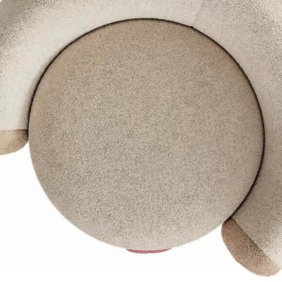 Beige boucle sherpa accent lounge chair with cozy texture and stylish design