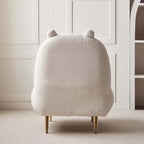 Chic Brown Boucle Accent Chair Featuring Stunning Golden Legs