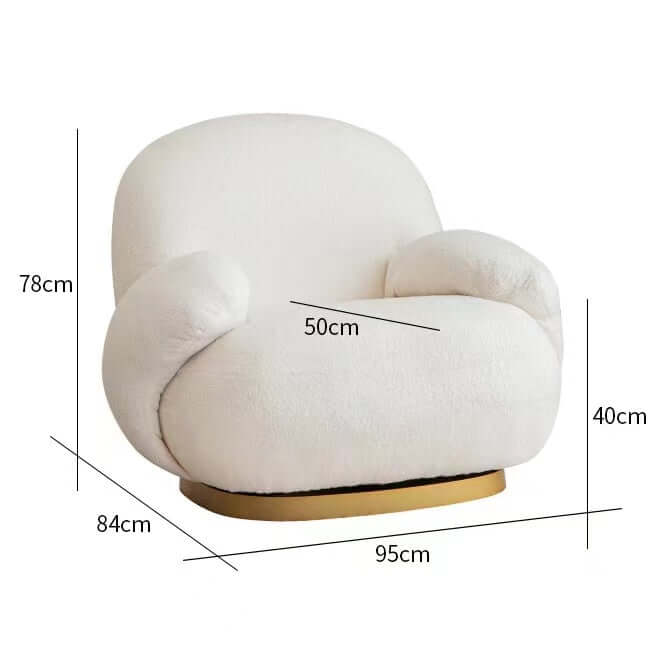 حديث أبيض / وردي / رمادي / أصفر كرسي دوار Boucle Sherpa مع قاعدة ذهبية من الفولاذ المقاوم للصدأ ، أريكة صالة Boucle باللون الرمادي