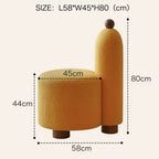 White and pink tripod accent chairs with wood legs and boucle sherpa upholstery