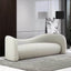 Modern 4-seater curved loveseat upholstered in white boucle sherpa fabric for living room main product image