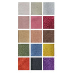 Modern curved sofa upholstered in boucle sherpa fabric with white, gray, yellow, pink, and Tiffany blue colors