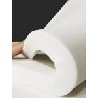 Modern 4-seater curved loveseat upholstered in white boucle sherpa fabric for living room