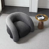 Gradient Color Boucle Sherpa Accent Chair, Blue/Black Boucle Lounge Sofa