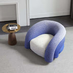 Blue and black gradient boucle sherpa accent chair with cozy lounge sofa design