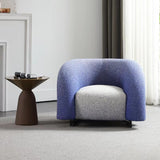 Gradient Color Boucle Sherpa Accent Chair, Blue/Black Boucle Lounge Sofa