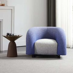 Modern Blue and Black Boucle Lounge Sofa with Gradient Color Accent