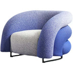 Blue and black gradient boucle sherpa accent chair with cozy lounge sofa design