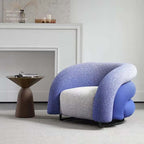 Blue and black gradient boucle sherpa accent chair with cozy lounge sofa design main product image