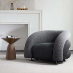 Blue and black gradient boucle sherpa accent chair with cozy lounge sofa design