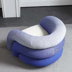 Blue and black gradient boucle sherpa accent chair with cozy lounge sofa design