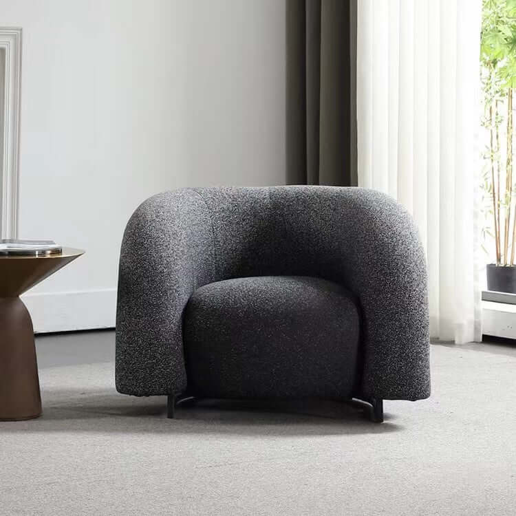 Blue and black gradient boucle sherpa accent chair with cozy lounge sofa design