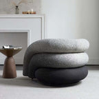 Blue and black gradient boucle sherpa accent chair with cozy lounge sofa design