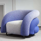 Blue and black gradient boucle sherpa accent chair with cozy lounge sofa design