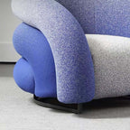 Blue and black gradient boucle sherpa accent chair with cozy lounge sofa design