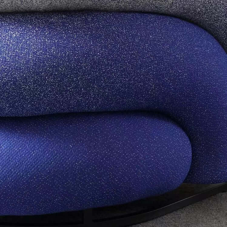 Blue and black gradient boucle sherpa accent chair with cozy lounge sofa design