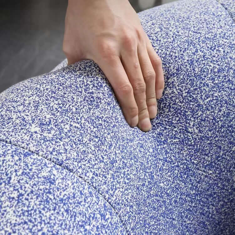 Blue and black gradient boucle sherpa accent chair with cozy lounge sofa design