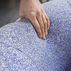 Blue and black gradient boucle sherpa accent chair with cozy lounge sofa design