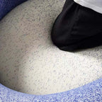 Blue and black gradient boucle sherpa accent chair with cozy lounge sofa design