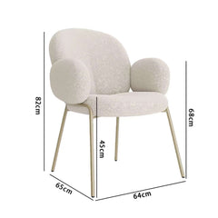 Minimalist Ivory White Boucle Accent Chair for Modern Interiors