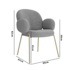 Ivory white boucle accent chair featuring stylish white metal legs for modern living spaces