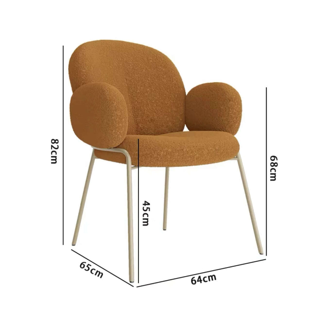 Ivory white boucle accent chair featuring stylish white metal legs for modern living spaces