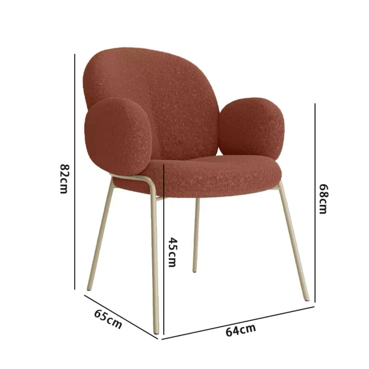 Ivory white boucle accent chair featuring stylish white metal legs for modern living spaces