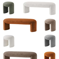 Versatile boucle stool for Nordic-inspired living room decor