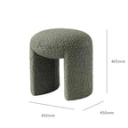 Brown and white boucle stool with short and long design, ideal for living room, bedroom, or entryway seating
