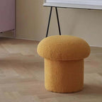 Cute Nordic boucle mushroom stool with round shape, perfect vanity seat for children