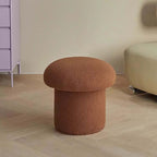 Cute Nordic boucle mushroom stool with round shape, perfect vanity seat for children
