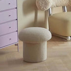 Cute Nordic boucle mushroom stool with round shape, perfect vanity seat for children