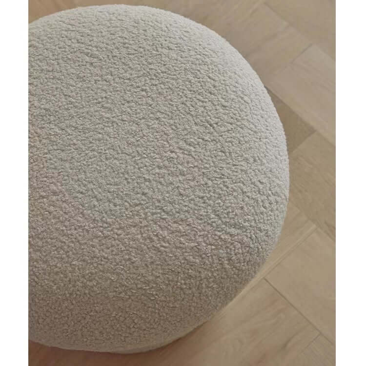 Cute Nordic boucle mushroom stool with round shape, perfect vanity seat for children