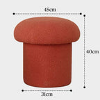 Cute Nordic boucle mushroom stool with round shape, perfect vanity seat for children
