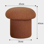 Cute Nordic boucle mushroom stool with round shape, perfect vanity seat for children
