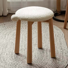 White/Ivory Makeup Vanity Stool for Luxurious Beauty Routine