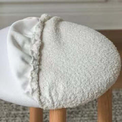 White/Ivory Makeup Vanity Stool for Sophisticated Beauty Routine