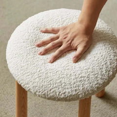 Glamorous White/Ivory Makeup Vanity Stool for Beauty Routine