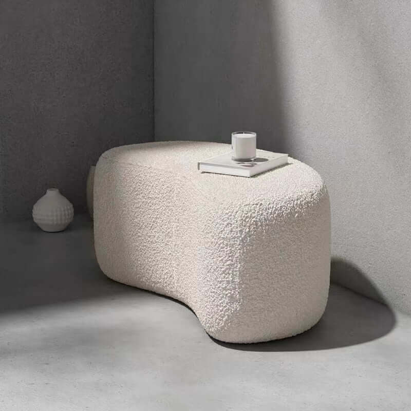 White/Ivory Shoe Bench - Stylish and Minimalist Design for Your Home. Secondary image