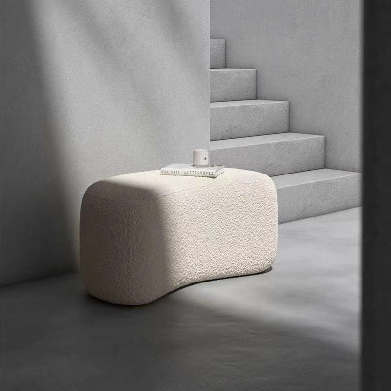 Shoe storage bench with a sleek and modern white/ivory design for home organization