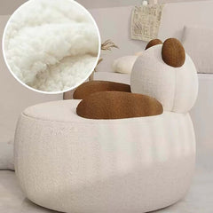 Sherpa chair in white/black/brown boucle fabric - stylish and inviting furniture