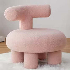 Sherpa chair with boucle fabric in white, blue, yellow, and pink for comfortable seating