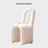 Modern White Boucle Sherpa Dining Room Chair Side Chair (Set of 2)