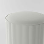 Fashionable White Round Vanity Stool with Upholstered Seat