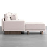 126" LShaped Blue Modular Sectional Sofa Chaise with Ottoman for Living Room