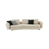 Contemporary Beige Upholstered Sectional Sofa with Black Metal Leg