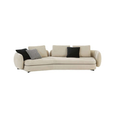 Elegant beige sectional sofa with black metal leg and comfortable cushioned seating